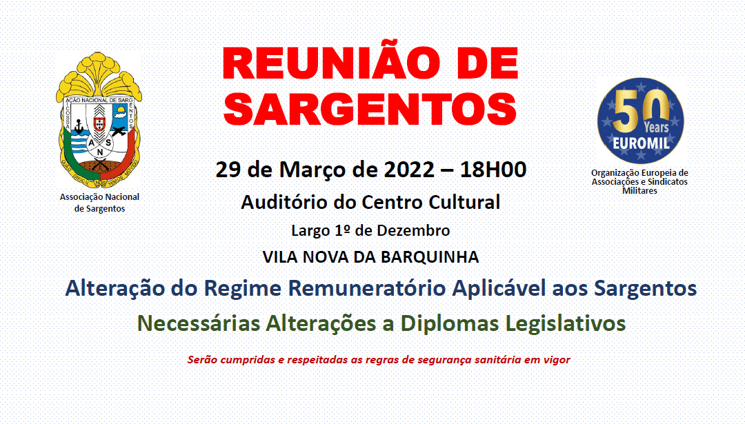 Reunião de Sargentos dia 29 de Março de 2022
