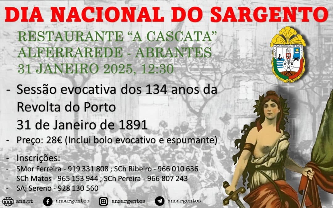 Comemoração do Dia Nacional do Sargento – Abrantes dia 31 de Janeiro de 2025