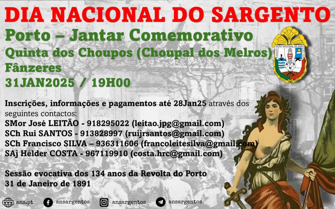 Comemoração do Dia Nacional do Sargento – Porto dia 31 de Janeiro de 2025