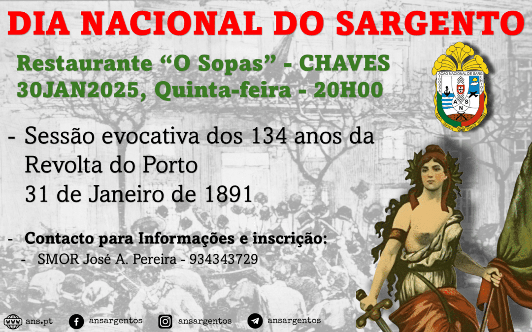 Comemoração do Dia Nacional do Sargento – Chaves dia 30 de Janeiro de 2025